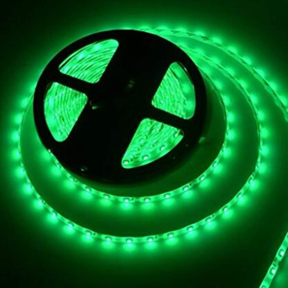 Velain 12V LED Strip Light Green,16.4ft Waterproof Flexible Rope Light, 300LEDs SMD5050 Tape Ribbon Light for Home,Party,Bedroom,12V Power Supply Not