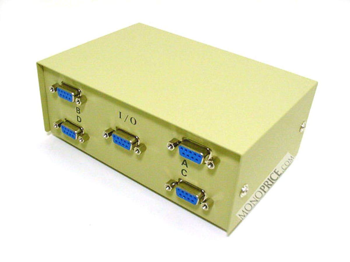 Monoprice 101343 DB9 Female ABCD 4 Way Switch Box