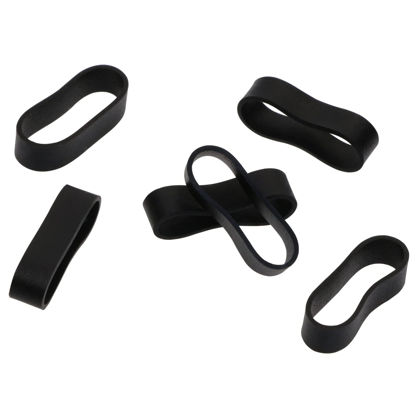 ONLYKXY 200pcs Small Black Silicone Cable Ties 0.59 inch/15 mm Diameter Flat Rubber Bands Elastic Reusable Thick Rubber Rings Supplies for School Home
