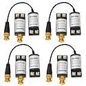 VideoSecu 4 Pairs of Passive Mini CCTV BNC Video Balun Security Camera Network Transceiver CAT5 Connections M46