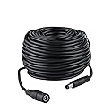 Power Extension Cable 100ft 5.5mm x 2.1mm 12 Volt Male to Female Plug Cord for CCTV IP Security Cameras DVRs and More Devices Black…