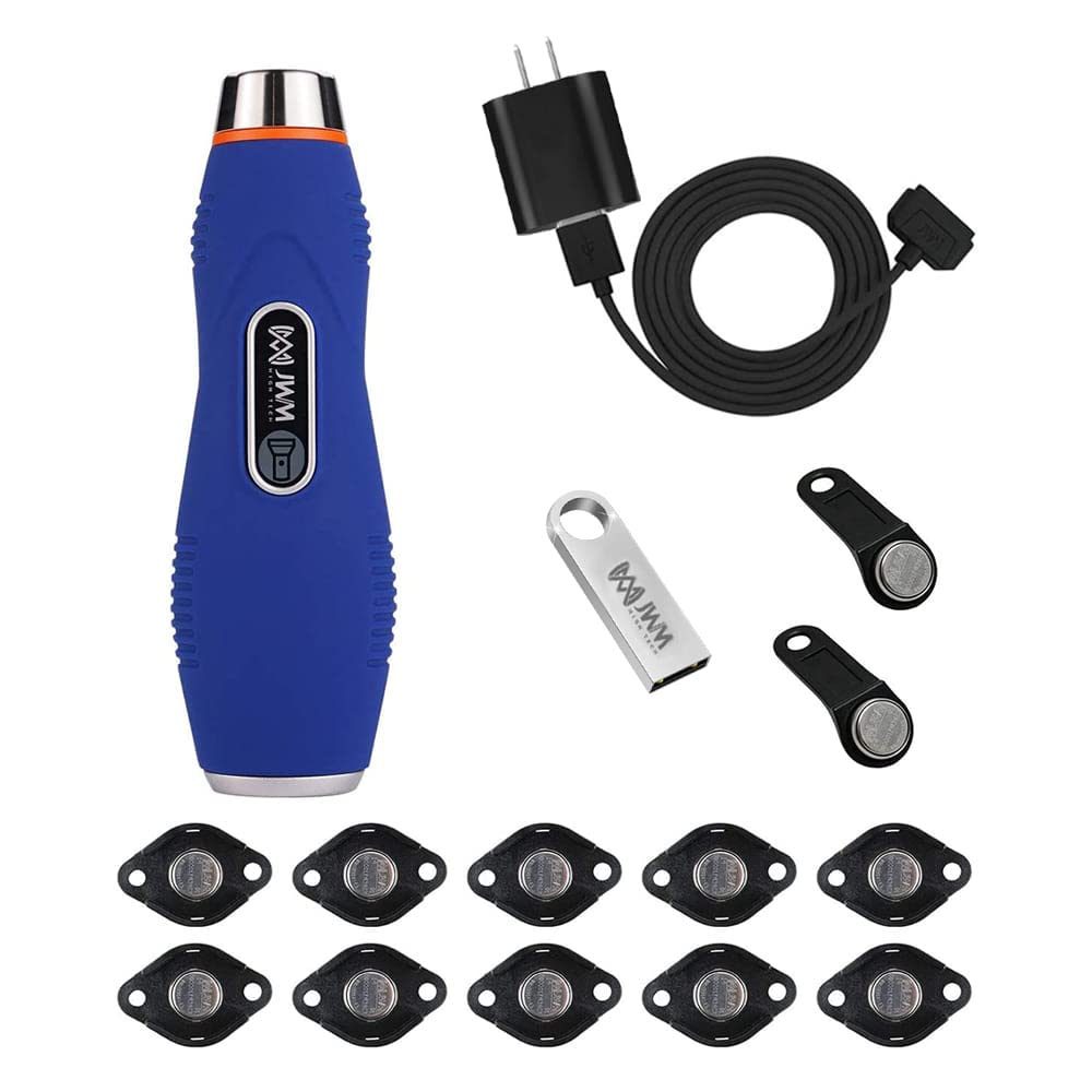 JWM iButton Guard Tour System with Flashlight, Security Patrol Wand with Free Cloud & Standalone Software, Alarm Clock and Pedometer for Hotel
