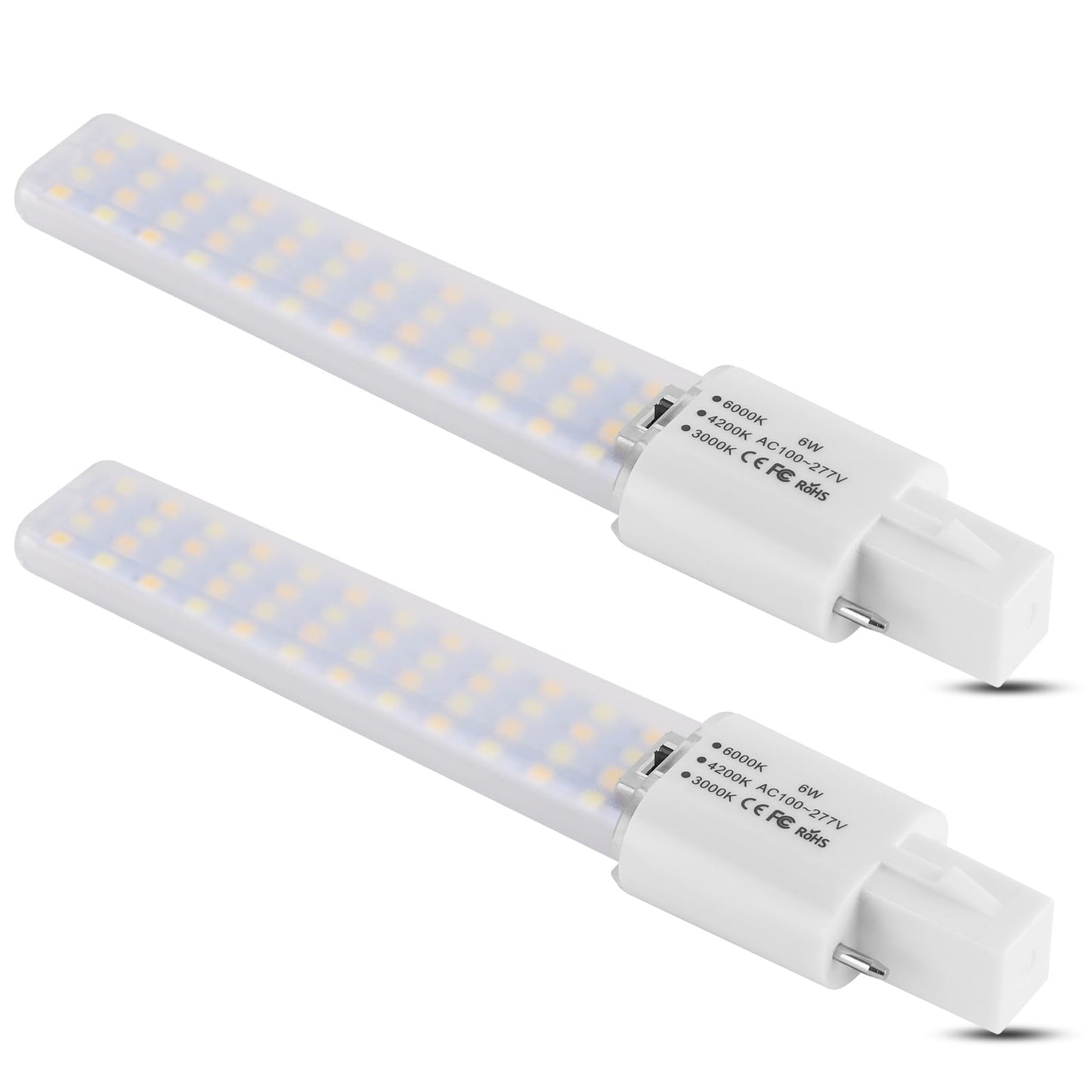 Lidesheng G23 LED Light Bulb 6W Replacement 13W CFL LED Stick PL Bulb G23-2 Pin Base, 3 Color Selectable 3000K/4200K/6000K 360° Beam Angle, Driven by