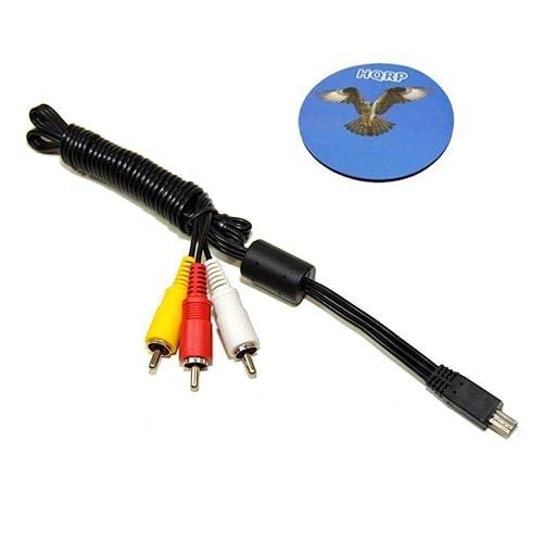 HQRP Mini USB to 3 RCA Audio Video Cable Compatible with Canon PowerShot SX400 is, SX410 is, SX500 is, SX510 HS, SX520 HS, SX530 HS Digital Camera