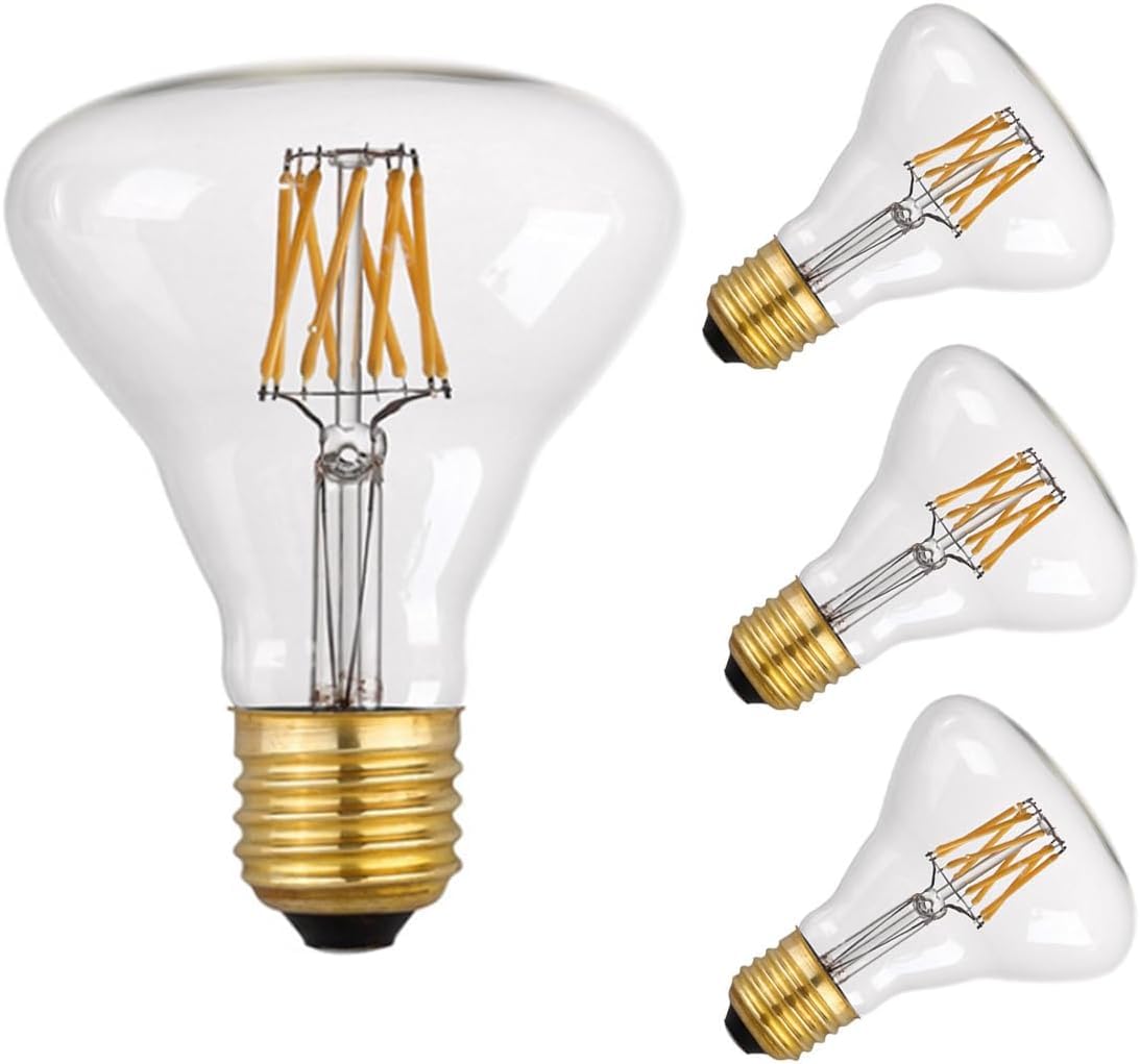 Beriteluce LED Vintage Edison Bulb, Dimmable, LED Flood Light Reflector, R80/BR30 8W (80W Equivalent), 750 Lumen, 2700K (Warm White), Medium Base E26