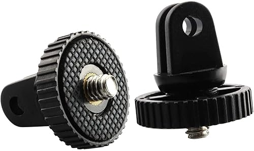 Longdex Camera Mount Adapter 2PCS Monopod Tripod Mount Adapter with 1/4" Screw Thread for GoPro Hero 2 3 3 Sony Xiaomi AEE JVC