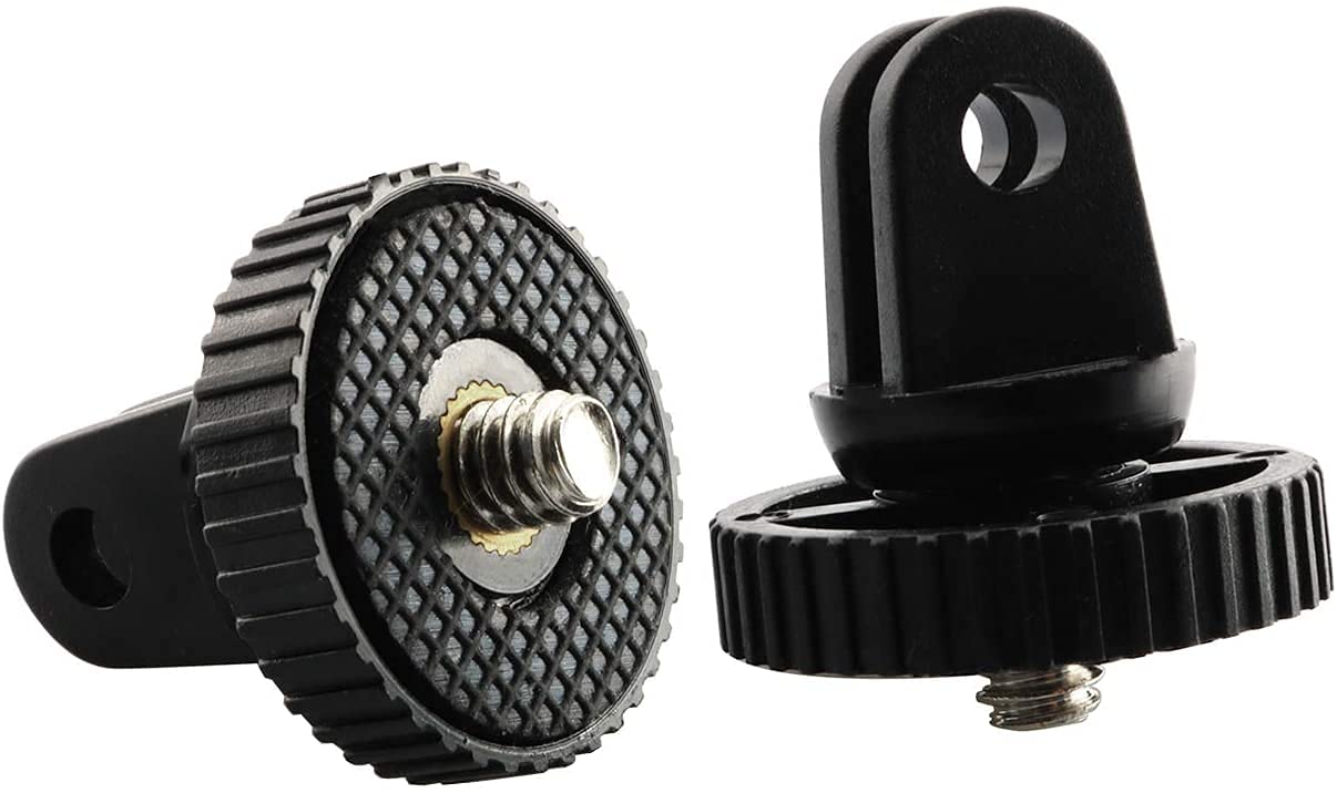 Longdex Camera Mount Adapter 2PCS Monopod Tripod Mount Adapter with 1/4" Screw Thread for GoPro Hero 2 3 3 Sony Xiaomi AEE JVC