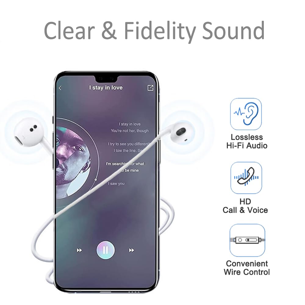 USB C Headphones Wired for iPhone 16/15, 2 Pack Type C Wired Headphones Earbuds Earphones in-Ear HiFi Stereo Sound with Mic Volume Control for iPhone…