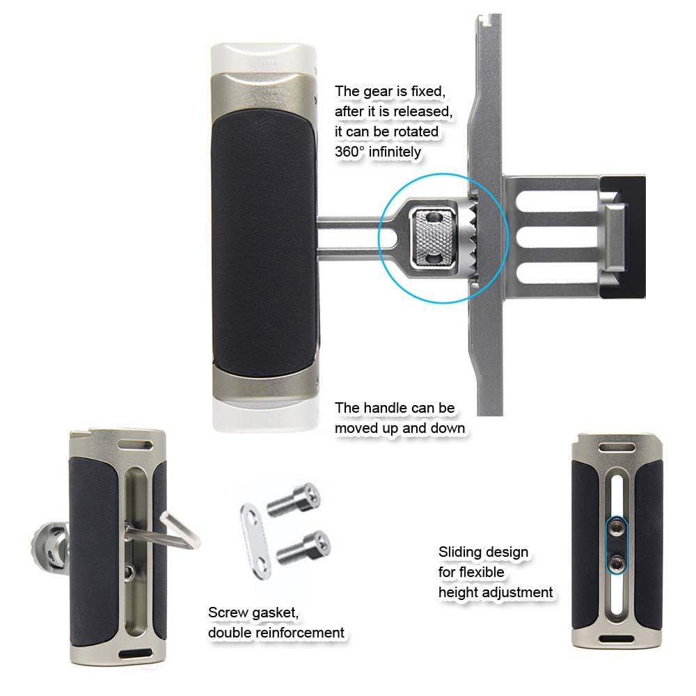 Dual Handheld Metal Stabilizer Bracket Holder for Smart Mobile Phone Shooting, Universal Fully Surrounded Photography Cage for Smart Mobile Phone
