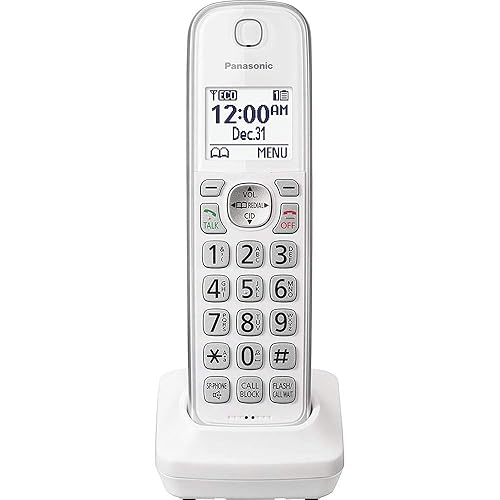 PANASONIC Additional Cordless Phone Handset for use with KX-TGD53x Series Cordless Phone Systems - KX-TGDA50W1 (White)