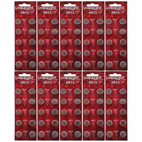 100 Pack LOOPACELL LR44 AG13 357 L1154 A76 Button-Cell Batteries