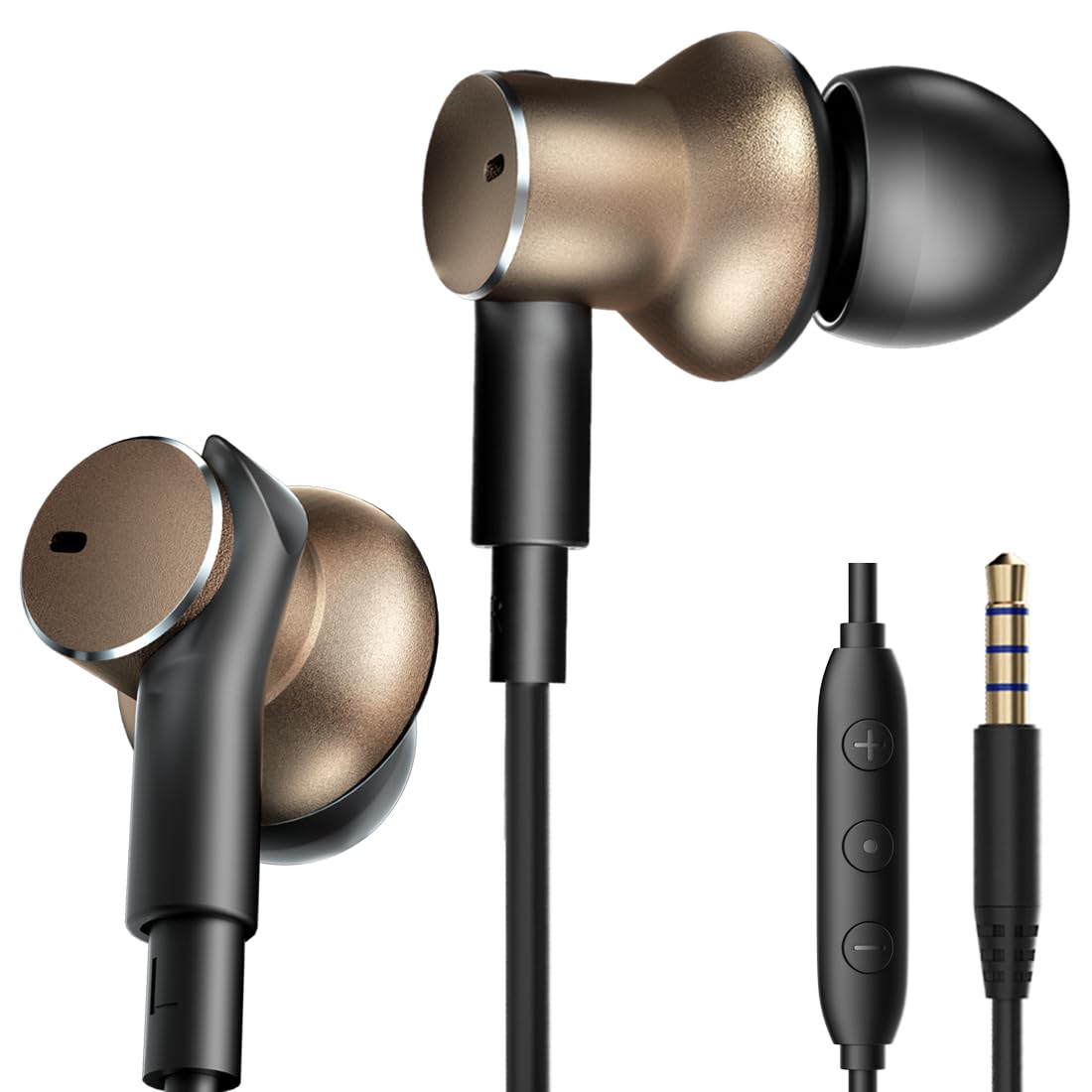 jechan Wired Earbud in Ear Headphones with Mic Noise-canceling,Deep bass Hi-Fi Noise Cancellation Earbuds Wired Immersive Bass Dual-Unit Earphones…