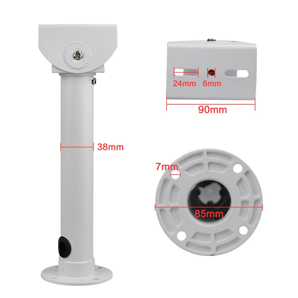 compcctv Universal Camera Wall Mounting Bracket, Aluminum, Beige, 11.6in, Wall & Ceiling Mount, Tilt 180, Swivel 45