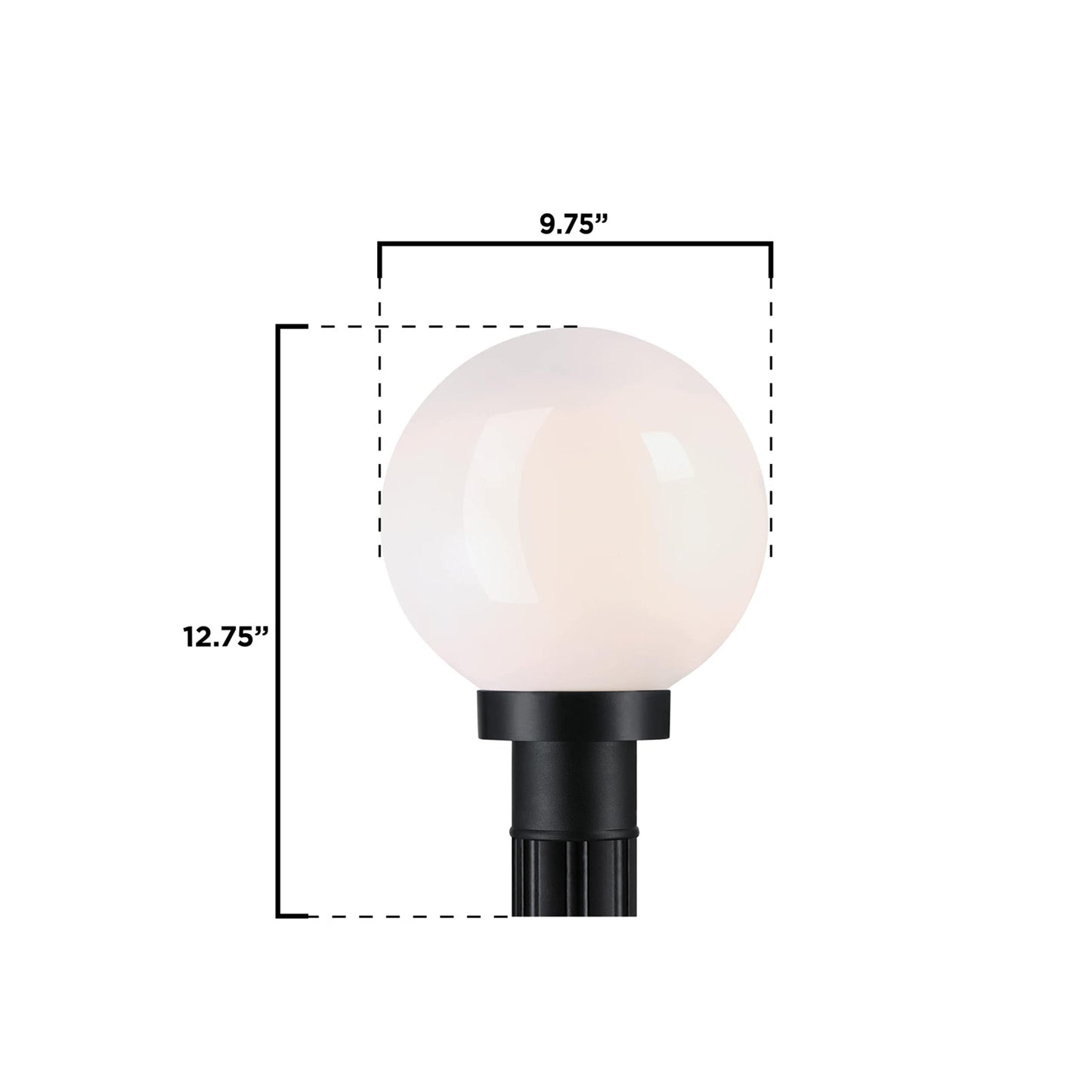 Westinghouse 6123000 Traditional One Light Post-Top Lantern, Black Finish, Opal Acrylic Globe