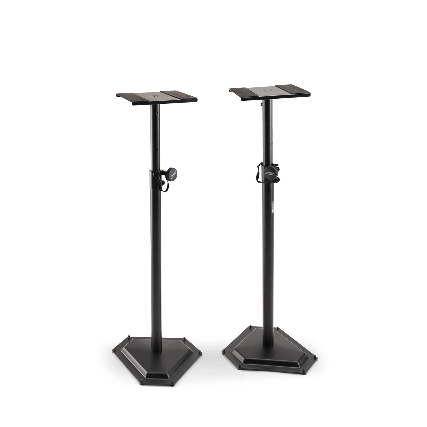 On-Stage SMS6600-P Hex-Base Monitor Stands Pair(Height-Adjustable Pedestal Studio Speaker Stands, Locking Pin, Hexagonal Base, Steel Construction