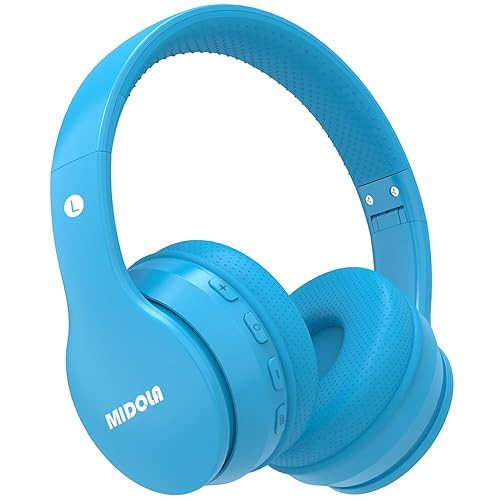 MIDOLA Kids Headphones Bluetooth 5.4 Wireless 68H Play Time Volume Limit 85/94dB Over-Ear Foldable Headset,Type-C Fast Charging,with Wired Aux Mic…