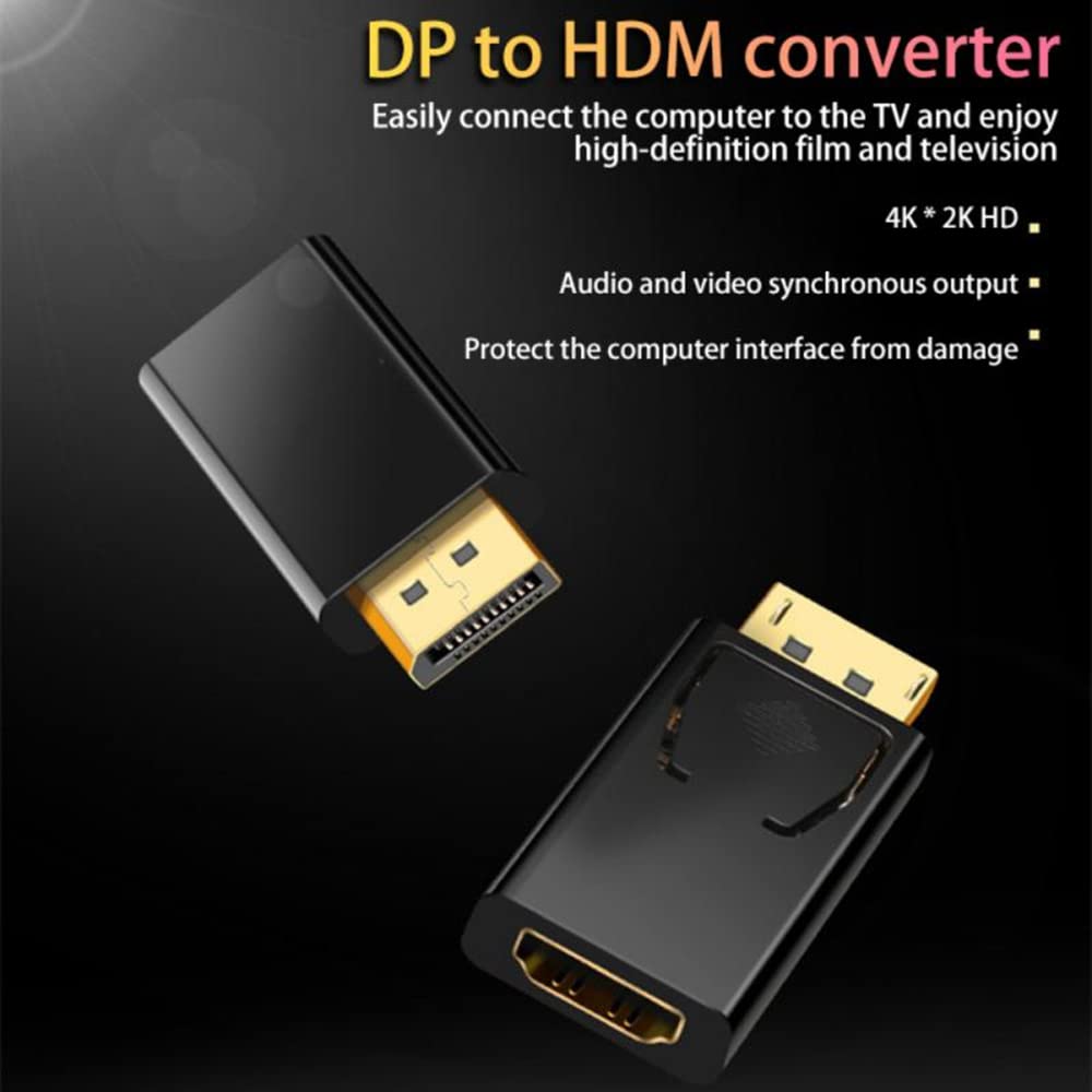 Zuya 2Pcs DisplayPort to HDMI Adapter Converter Display Port Male DP to HDMI Female HD TV Cable Adapter Video Audio for PC TV Zuya-05 0