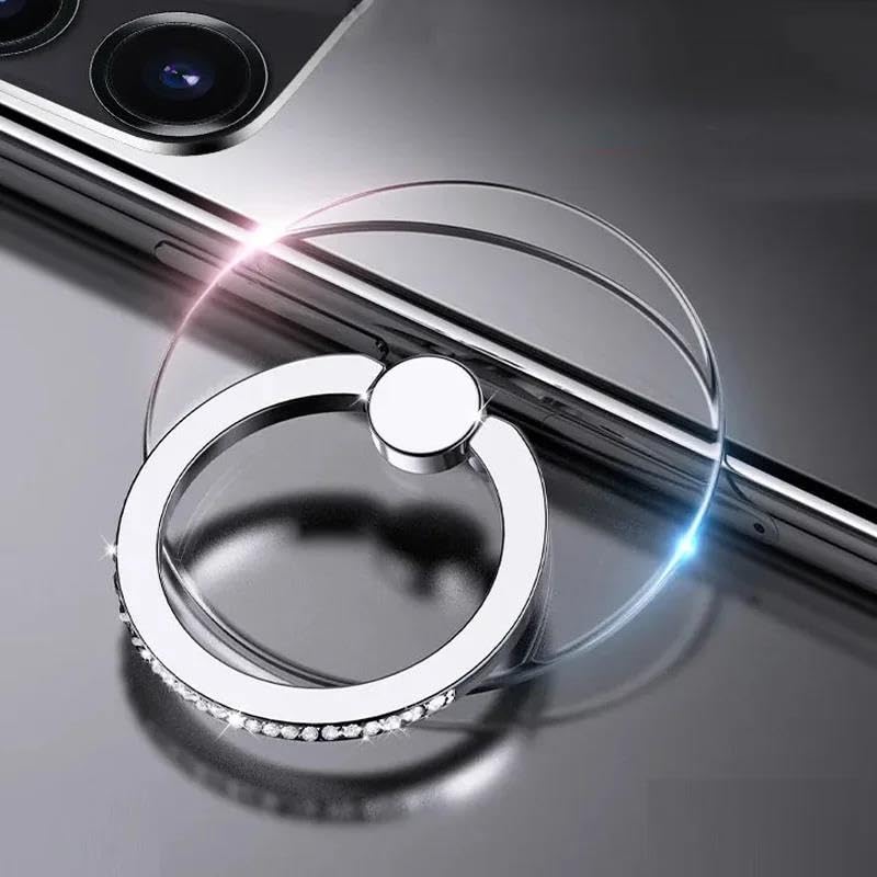 Cell Phone Ring Stand Holder?2Pcs Transparent Finger Ring Kickstand?360 Degree Rotation Hand Phone Ring Grip for All Mobile Phone(Round)