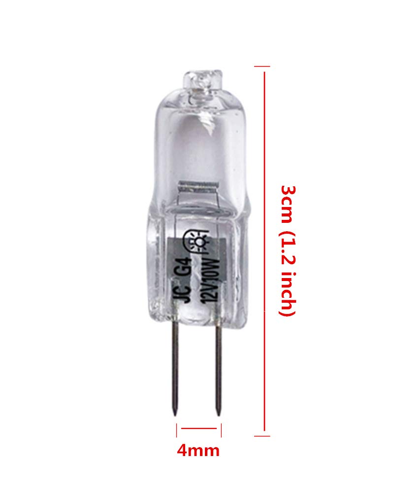 Vstar G4 12V 10W Bulb T3 JC Type Bi-Pin Base G4 Halogen Bulb,Clear,20 Packs