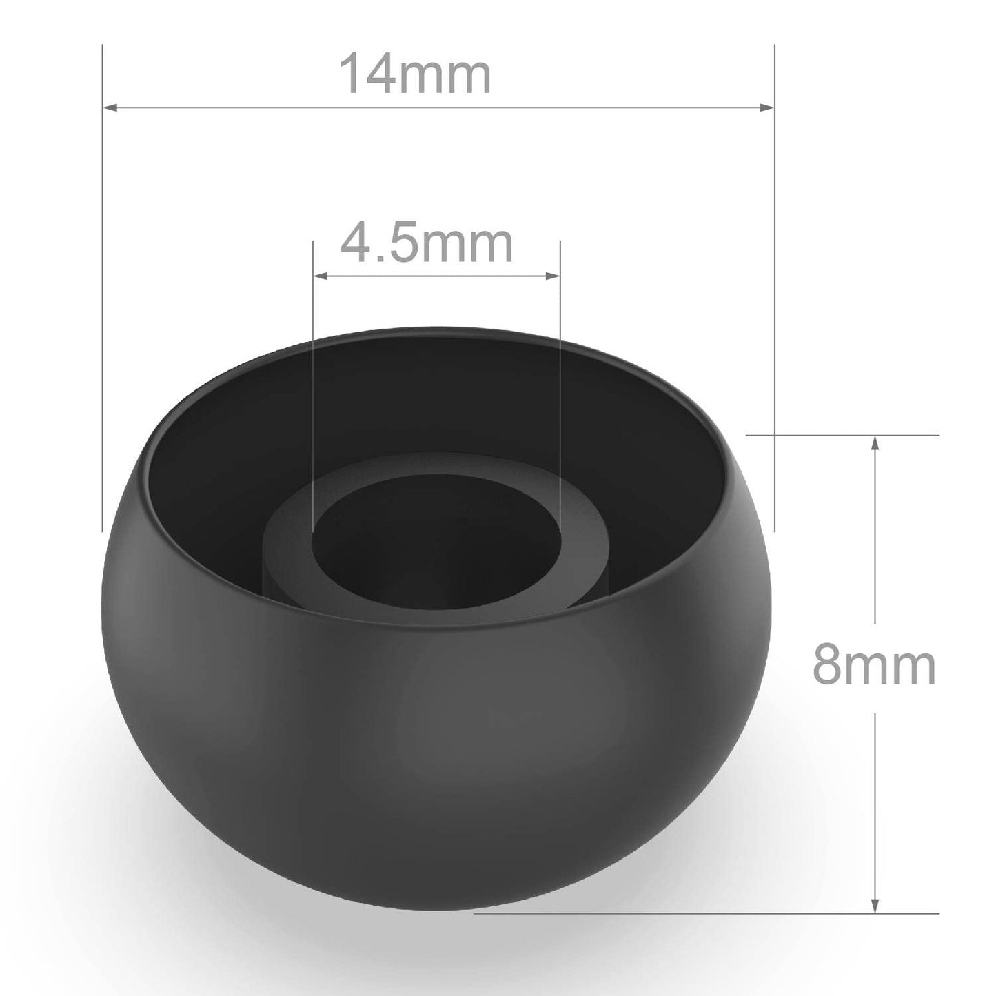 10 Pairs Large Black Silicone Replacement Ear Buds Tips Covers