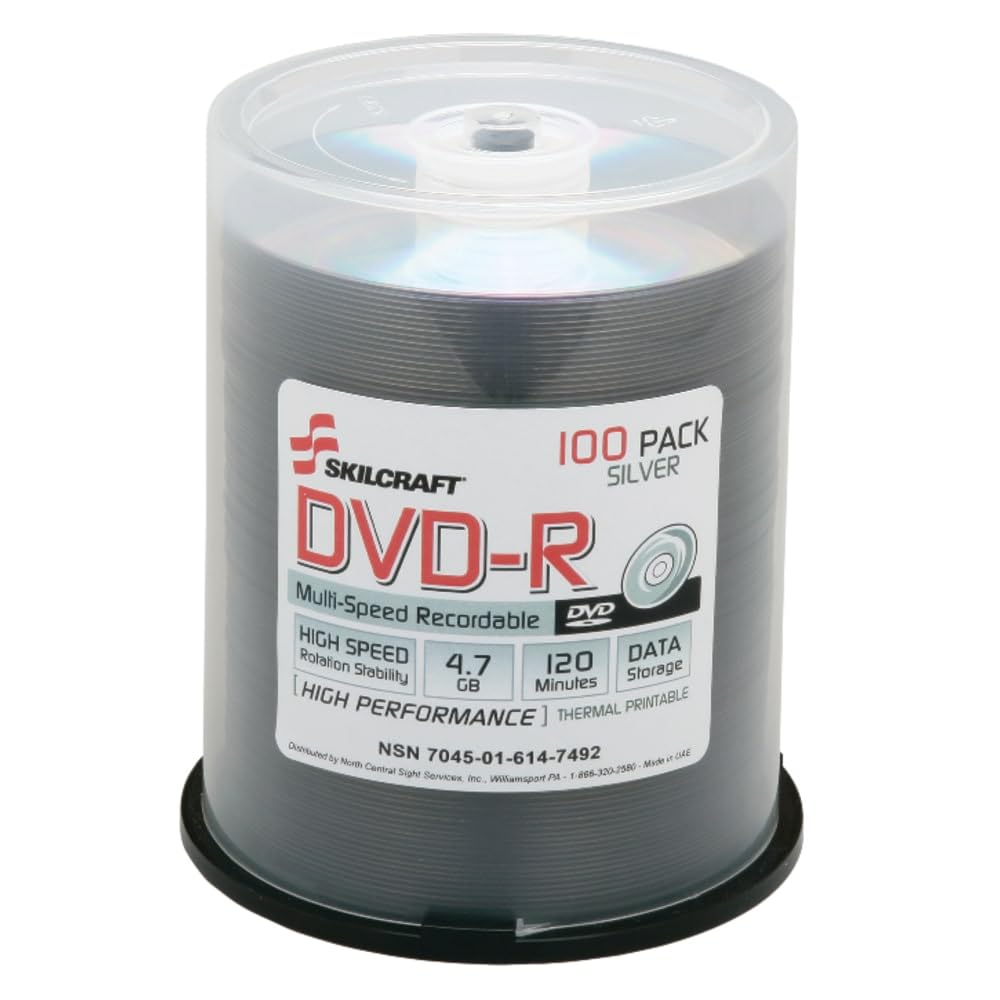 Skilcraft DISC,DVR,RECRDABL,100PK,SR
