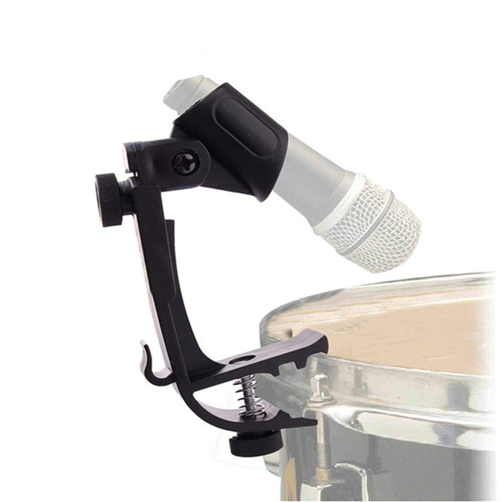 Adjustable Drum Rim Mic Clips - Microphone Mount Clamp (Pack of 2)