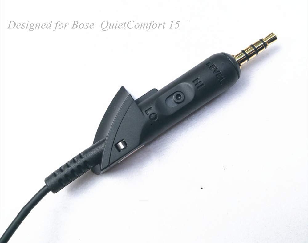 Cypher.V Replacement Audio Extension Cable, Cord Wire only for Bose QuietComfort QC15 Headphones with in line Mic (Black)
