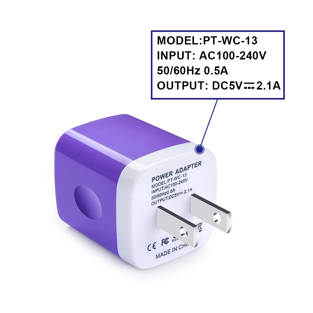 USB Charger Plug,Wall Charger,Charging Block,5Pack 2.1A Portable Power Cube Charger Adapter Compatible for iPhone 17/16/15/14/13/12/11 Pro Max/Xs