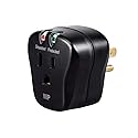 Monoprice 1 Outlet Portable Mini Surge Protector - UL Rated, 540 Joules, With Grounded And Protected Light Indicator, Black