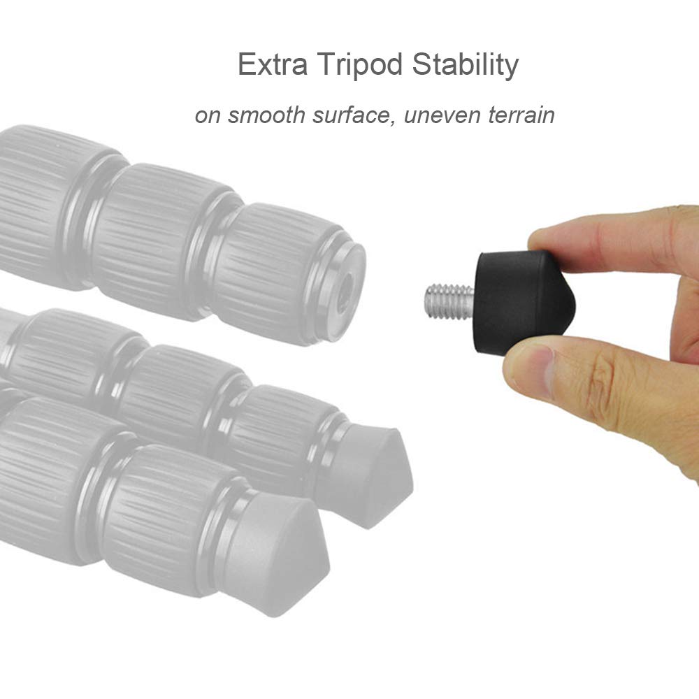 Foto&Tech Universal Anti-Slip 3/8" Rubber Foot Spike Compatible with Andoer Benro Gitzo Induro Kingjoy Manfrotto Weifeng RRS 3/8"-16 Thread Tripod