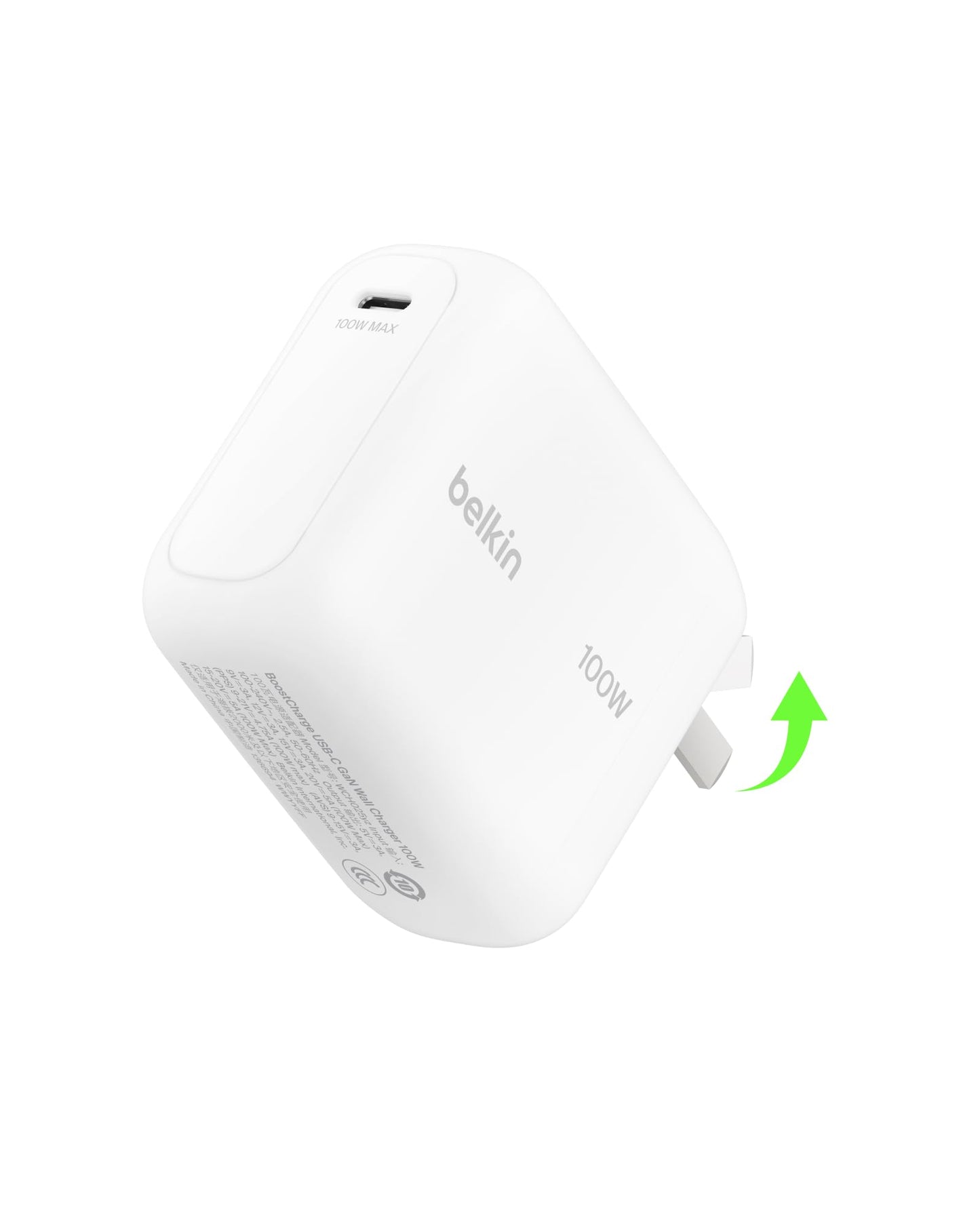 Belkin USB C Wall Charger 100W - Compact GaN Charger for MacBook Pro/Air, Chromebook, Dell, iPad, Tablet, iPhone 17, Samsung Galaxy S26, AirPods - USB