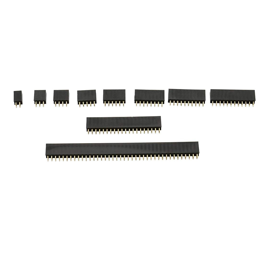 Didamx 90Pcs 2.54MM Straight Double Row Female Pin Header Socket Connector Strip for Arduino Prototype Shield
