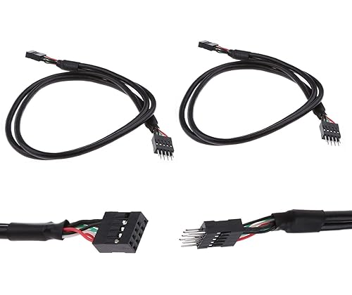 MEIRIYFA USB Header Extension Cable, USB 2.0 9-Pin Male to 9-Pin Female Internal Motherboard Header Cable for USB Ports, Expansion Cards