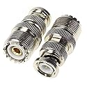 exgoofit BNC Male to UHF Female PL259 Female to BNC Male SO-239 RF Coaxial Coax Adapter 2Pcs