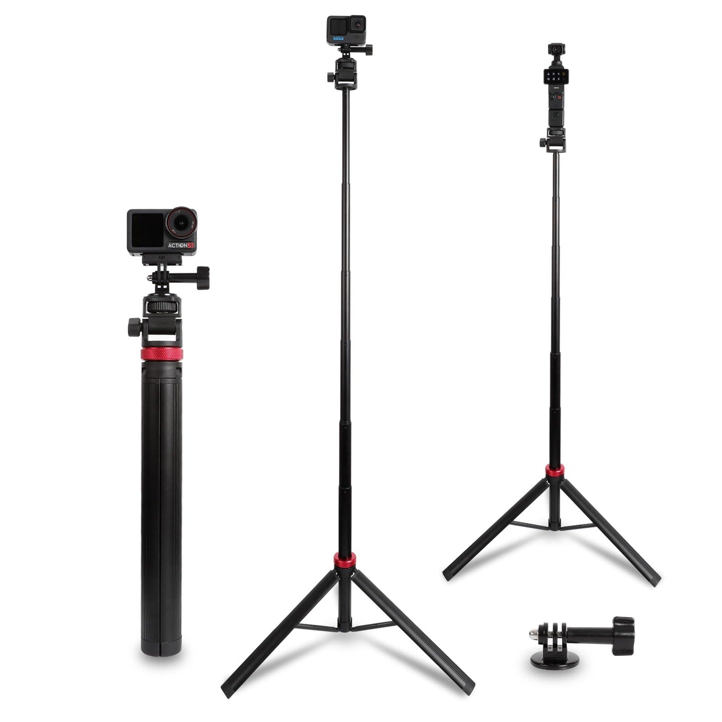 Osmo Action 6/5 pro 81" Extendable Selfie Stick & Tripod for Gopro Camera, Vlogging Video Recording, Compatible with GoPro Max Hero 14 13 12 11 10