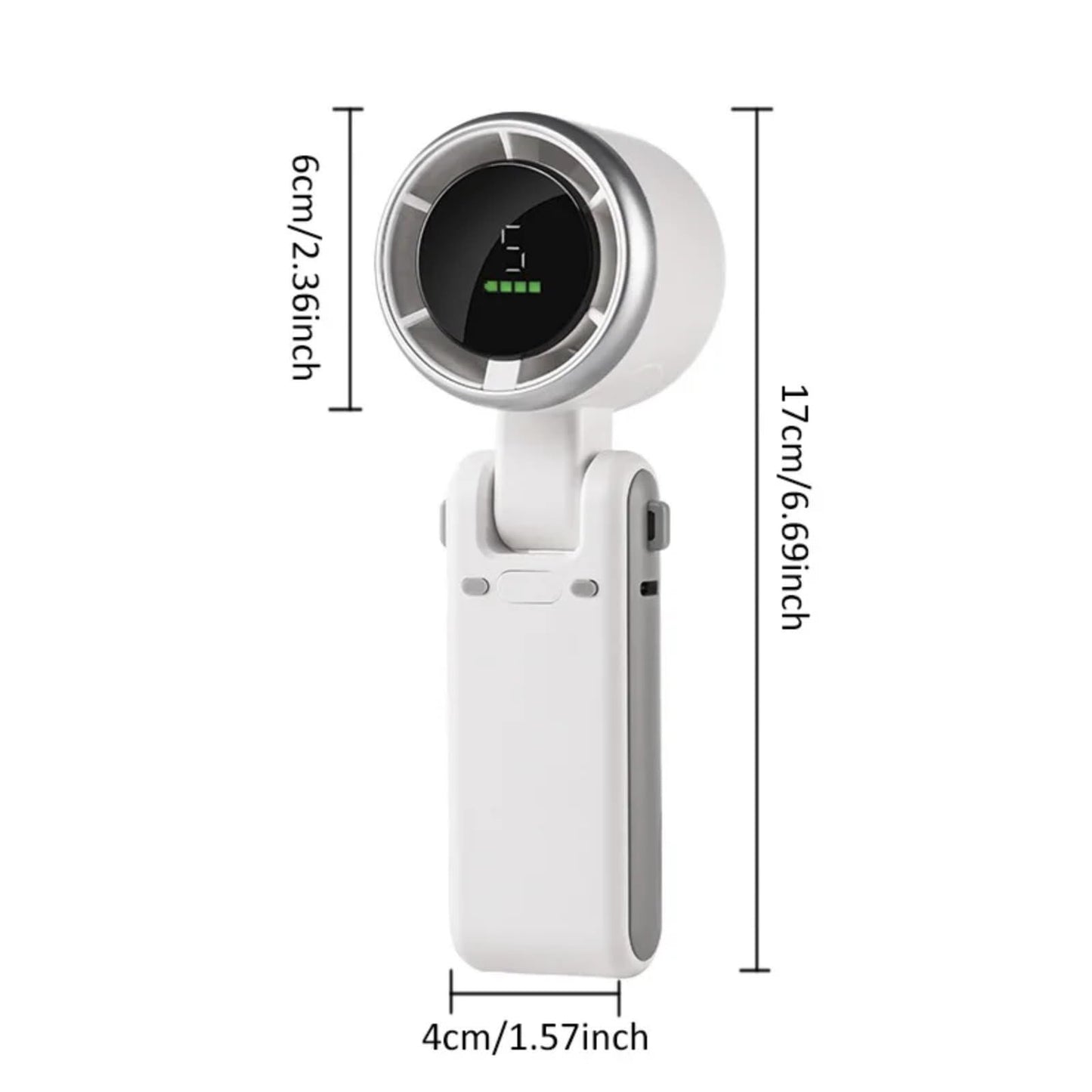 Fay Bless Foldable Handheld Fan, 5000mAh Mini Turbo Fan, 5 Speed Adjustable Personal Small Pocket Fan, Type C, Digital Display (Black)