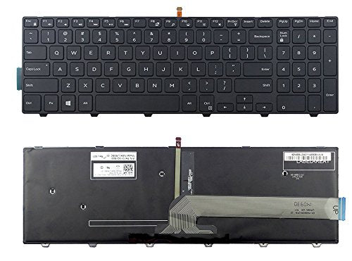 New US Layout Laptop Backlit Keyboard (with Frame) Replacement for Dell Inspiron 17 5000 Series 17-5748 17-5749 17-5759 5748 5749 5759 Light Backlight