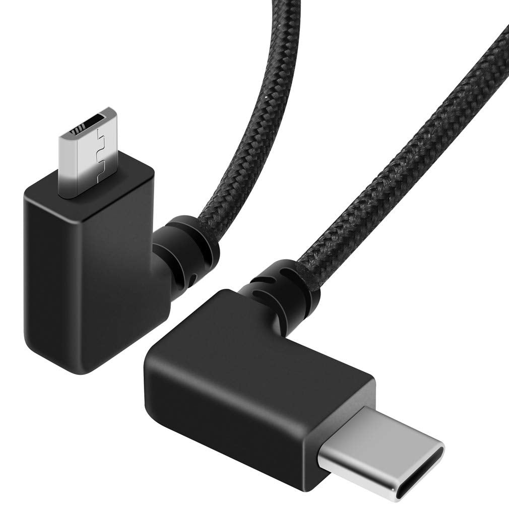 Hanatora 11.4 inch Micro USB to USB C Remote Controller Cable for DJI Mavic Mini,SE,Air,Mavic 2 Pro/Zoom,Mavic Pro,Spark, Nylon Braised Phone Tablet