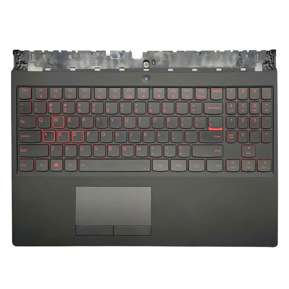 Laptop Replacement Keyboard Compatible for Lenovo Legion Y530-15ICH Y540-15IRH 5CB0R40212 5CB0R40196 US Layout with Palmrest Upper Cover Case Backlit