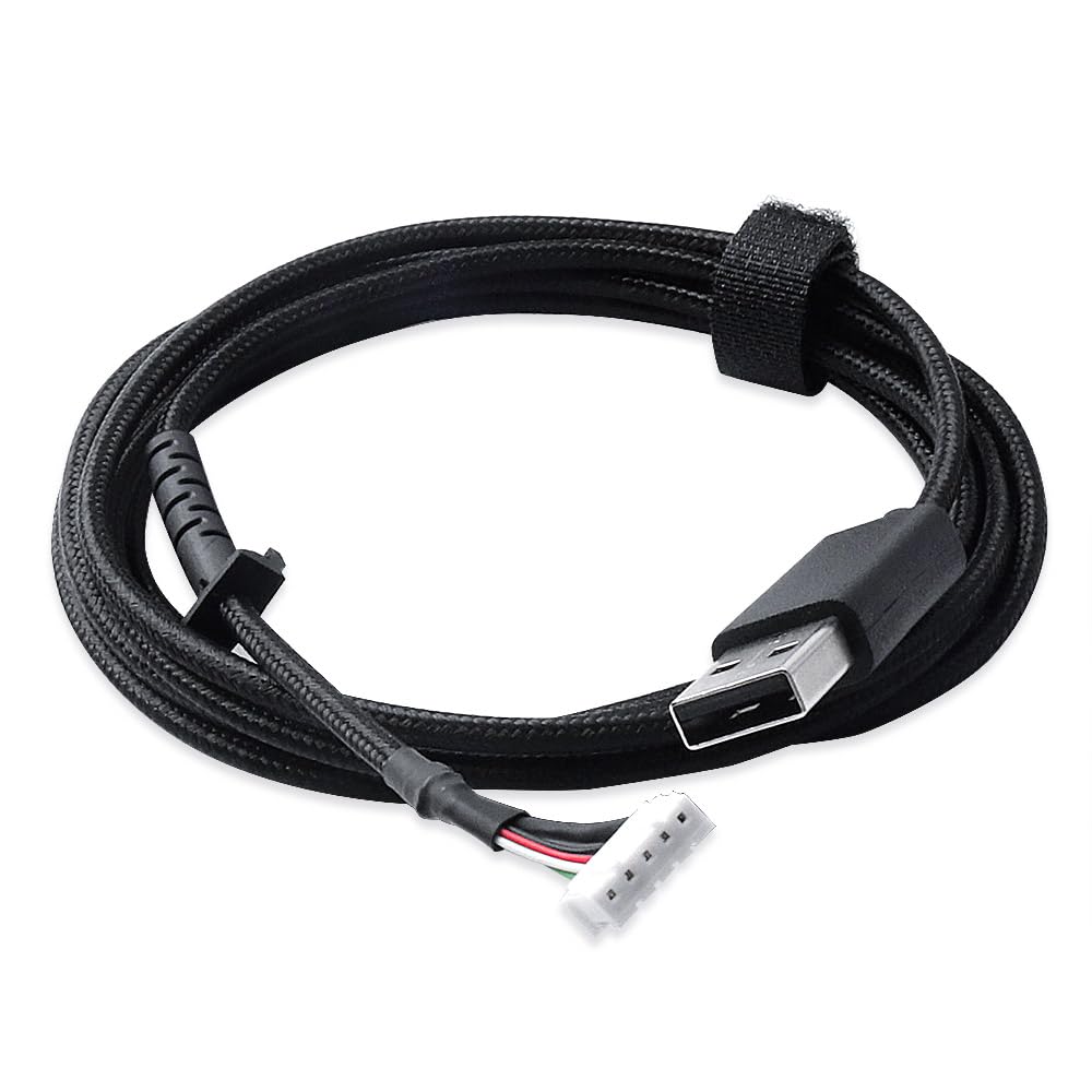 HUYUN USB Mouse Cable Mice Line & 1 Set Mouse feet Compatible for logit G502 Hero G502 Wired Mouse Plug and Play Mouse Cable