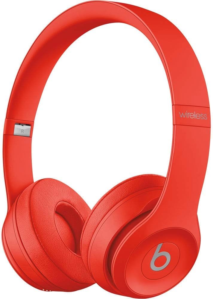 beats Solo3 Wireless On-Ear Headphones - Citrus Red (Renewed)