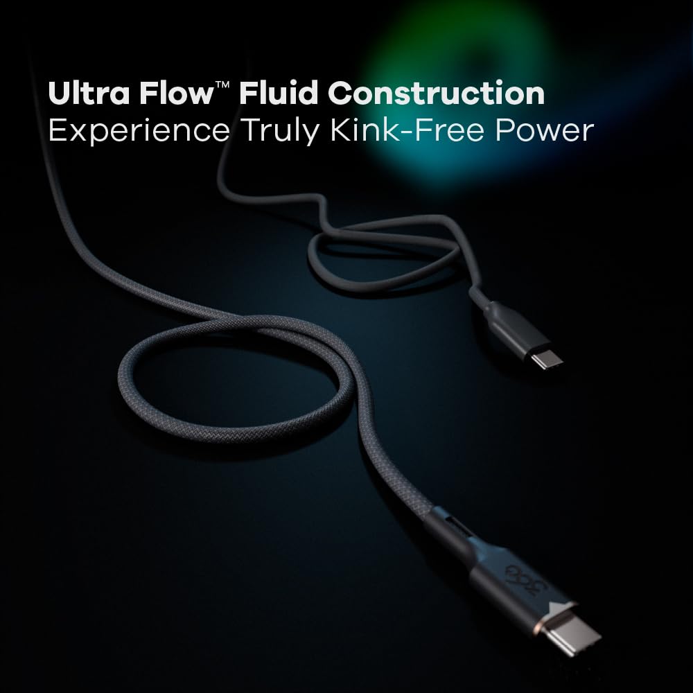 360 Electrical USB-C to USB-C Charging Cable - 5ft, Tangle-Free, Fast Charge Compatible, Ultra-Flow™ Braided, Durable Design