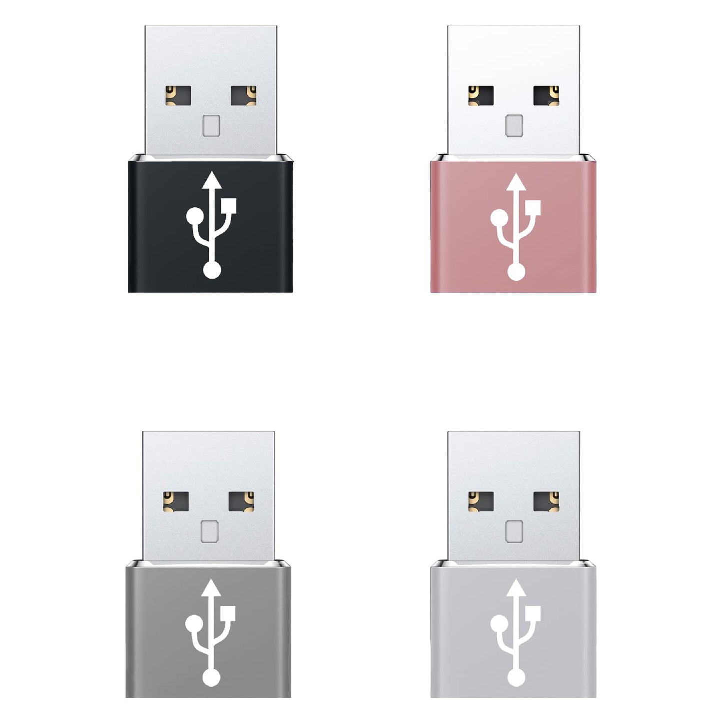 Cellet 4-Pack USB-C to USB-A Adapter, Convert Female USB-C to Male USB-A, Sync and Charge