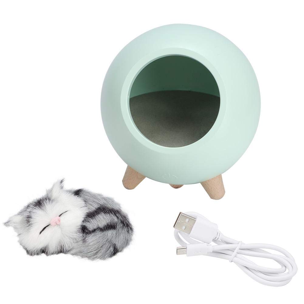 Yosoo Cat Pet House Night Light, Cute Cat USB Charging LED Night Lamp, Bedroom Lighting Atmosphere(Green)