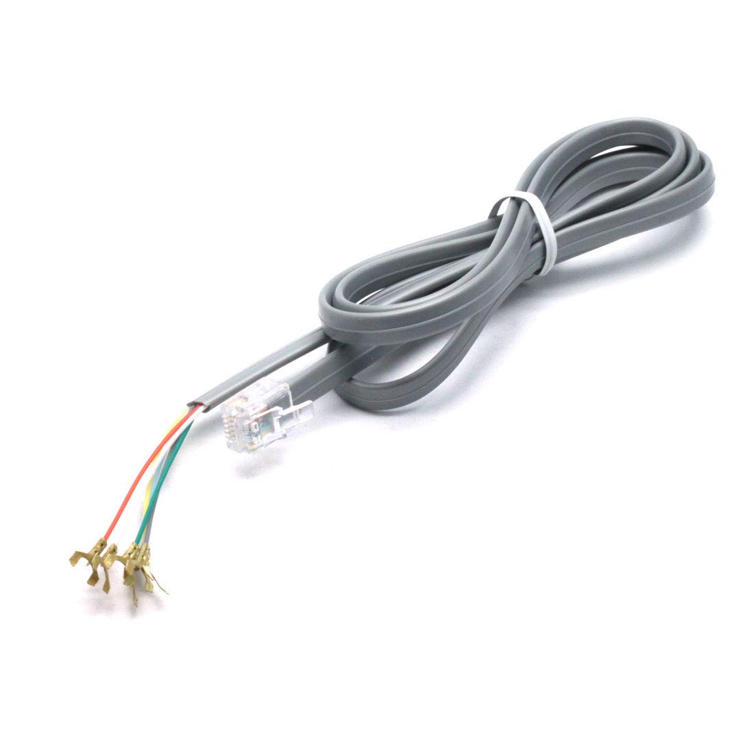 Sscon 3Pcs RJ11 6P6C to 6 Spade Lug Telephone Extension Cable Cord Connector (Grey 3.3Ft)