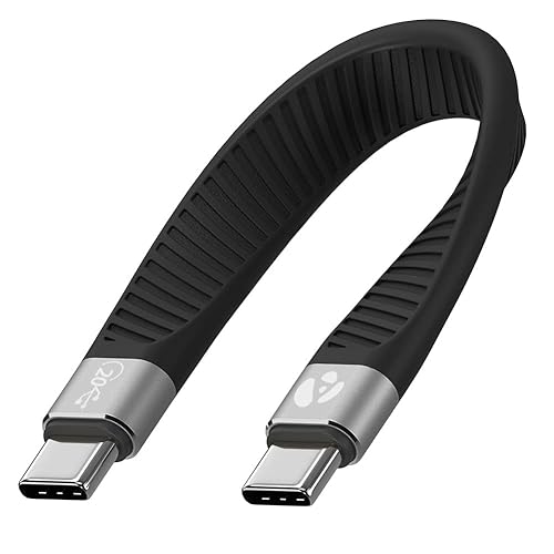 Afterplug Short USB-C to USB-C Fast Charger Cable, 5 inch, 20 Gbps, 100W, Thunderbolt 3/4/5 & USB4 Compatible, for iPhone 15 & 16, iPad, MacBook