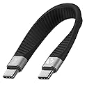 Afterplug Short USB-C to USB-C Fast Charger Cable, 5 inch, 20 Gbps, 100W, Thunderbolt 3/4/5 & USB4 Compatible, for iPhone 15 & 16, iPad, MacBook
