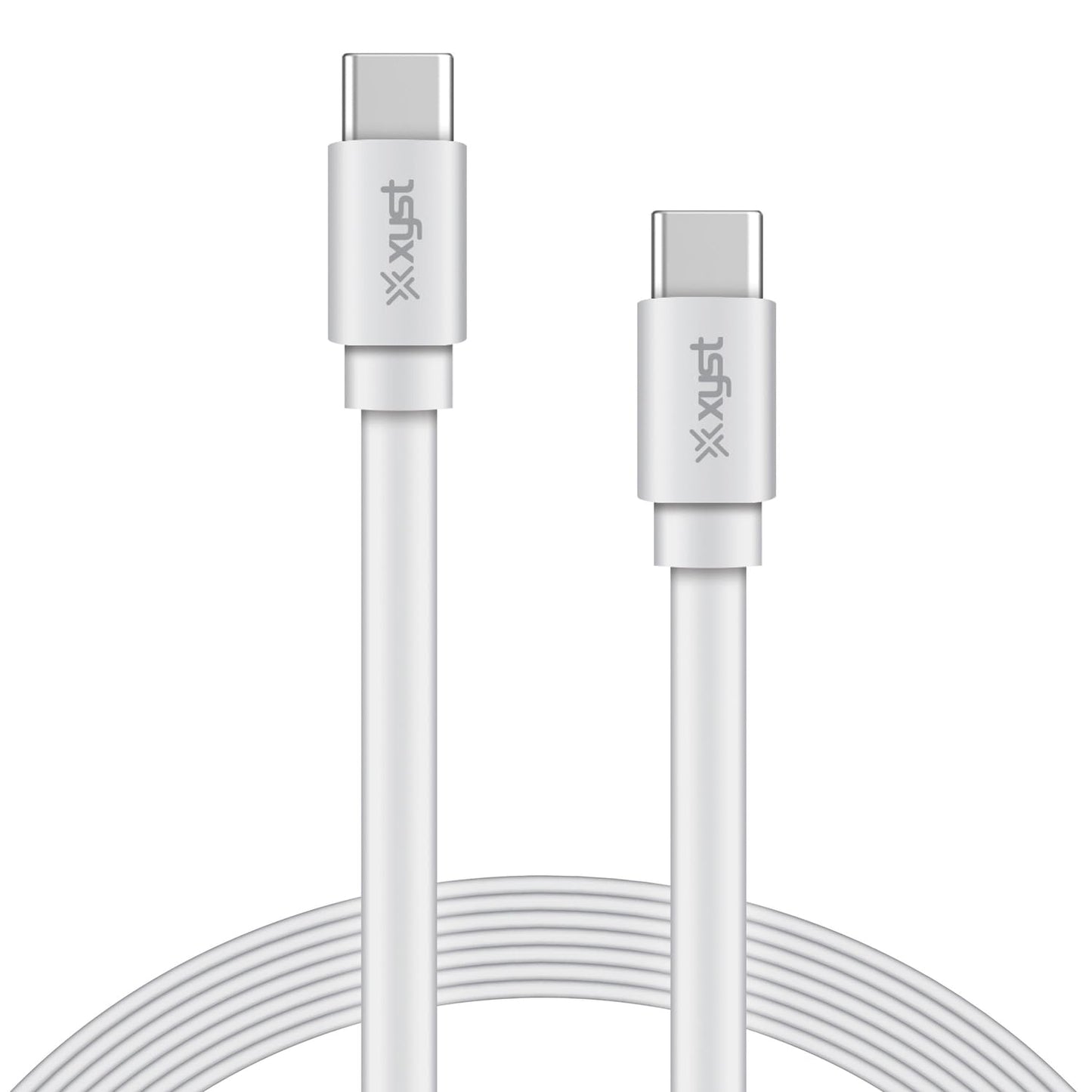Xyst 4-Ft. Flat USB-C to USB-C Cable, White