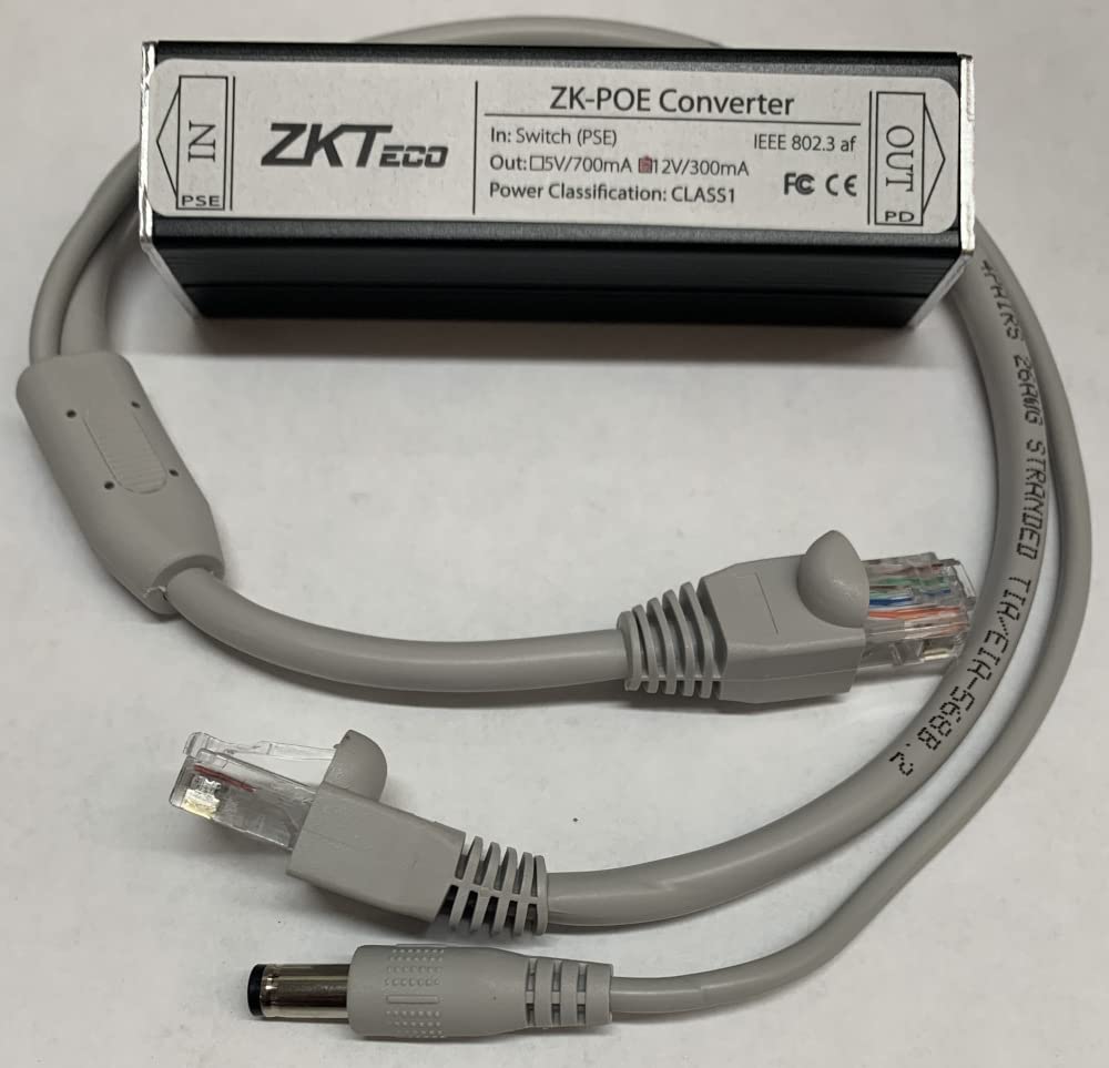 COMPUMATIC ZKTeco ZK-POE Splitter Converter IEEE 802.3af 12v/300mA
