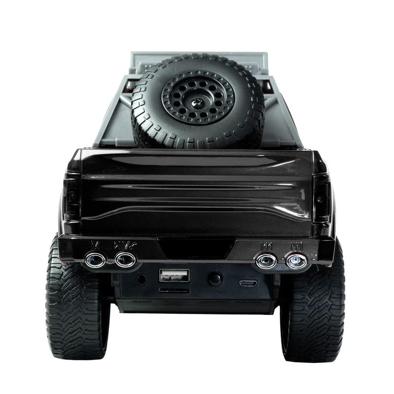 QFX Bluetooth 150 Pickup Truck Replica Speaker, 3-inch Speakers, Hands Free Link, Built-in Microphone, FM Radio and LED Party Lights, Black